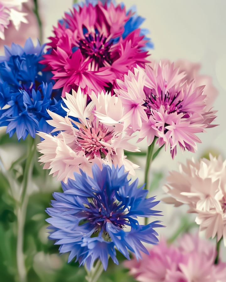 Sementes biológicas de centáurea mista (Centaurea cyanus) – flor anual