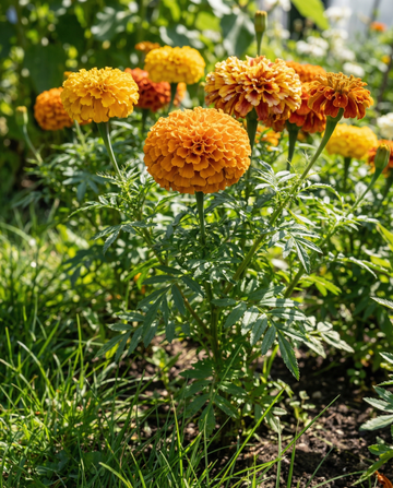 Cravo-de-defunto Sunset Giants Mixed (Tagetes erecta) – sementes biológicas de flor anual da SeedsChoice