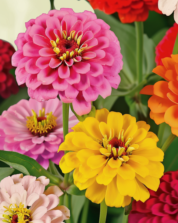 Sementes Dahlia Flowered Mix (Zinnia elegans) – flor anual biológica