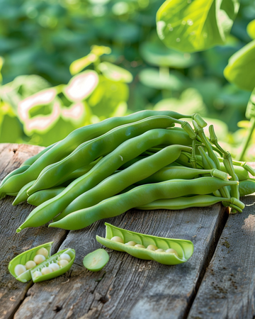 Semillas de judía trepadora Neckarkönigin de vaina verde (Phaseolus vulgaris) – verdura anual ecológica