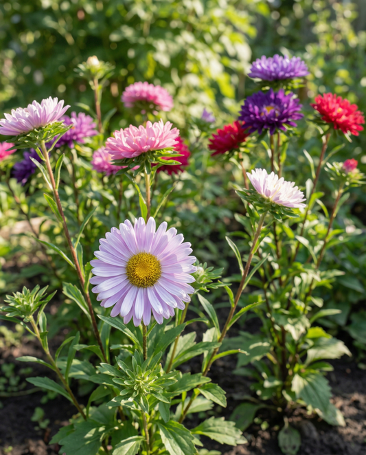 Aster Mixed Colours (Callistephus chinensis) – sementes de mistura anual da SeedsChoice
