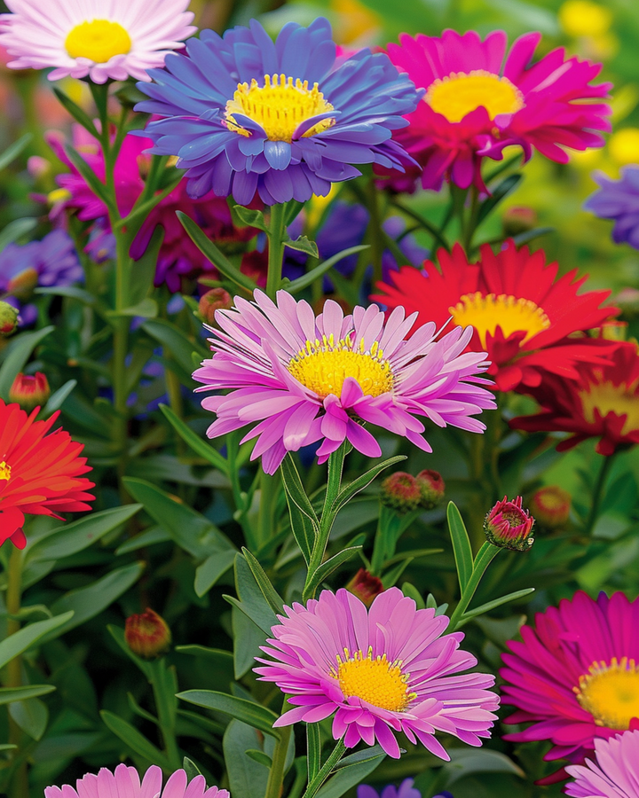 Sementes de Aster Mixed Colours (Callistephus chinensis) – mistura anual