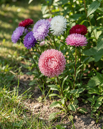 Áster Pompon Mixed (Callistephus chinensis) – sementes de mistura anual da SeedsChoice