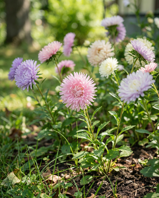Aster Unicum Mixed Colors (Callistephus chinensis) – sementes de mistura anual da SeedsChoice