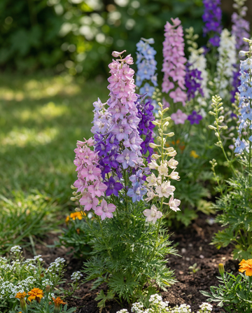 Esporão-de-cavalheiro Mixed Dwarf (Delphinium ajacis) – sementes de mistura anual da SeedsChoice