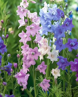 Sementes de esporas-da-cavalheiro Delphinium Consolida Imperial Mixed — flor anual