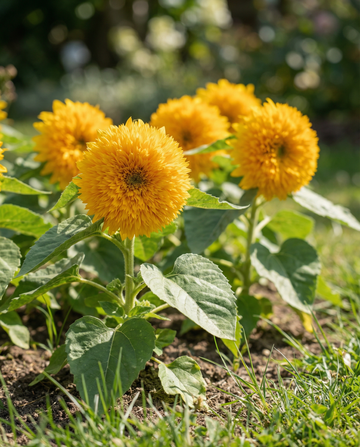 Girassol Sungold Double Flowered Dwarf (Helianthus annuus) – sementes de flor anual da SeedsChoice