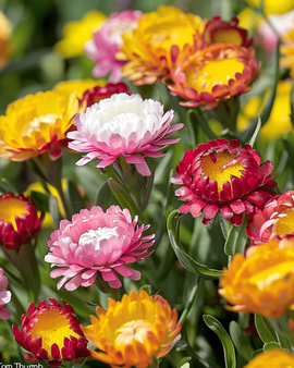 Sementes de Perpétua Helichrysum bracteatum Tom Thumb anual