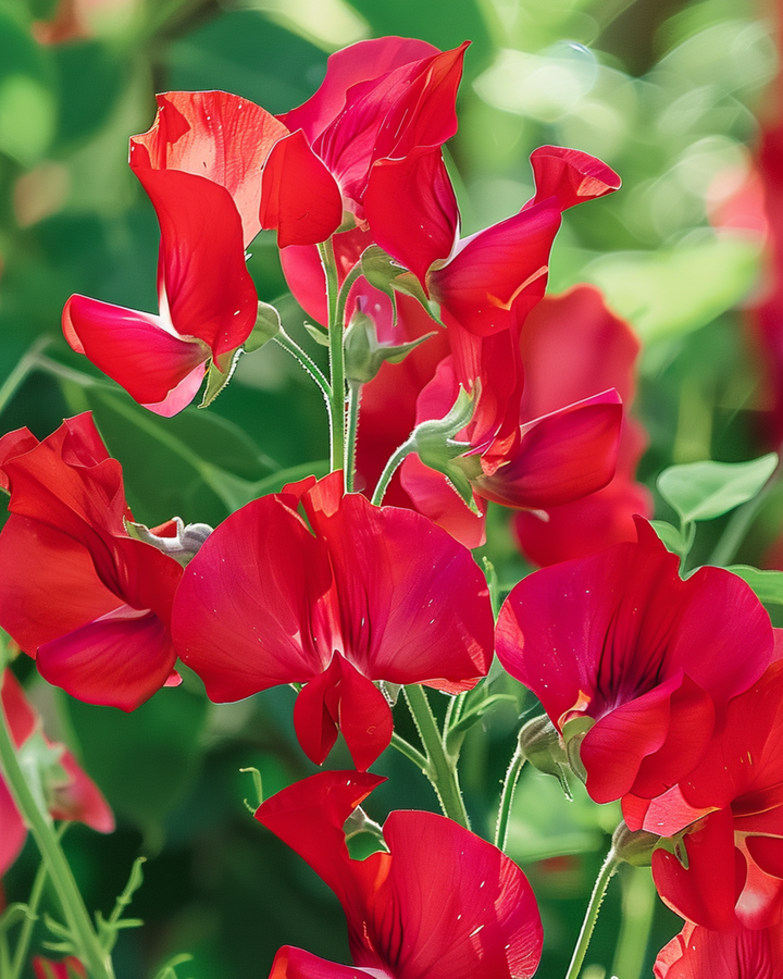 Sementes de ervilha-de-cheiro trepadora Royal Family Red Climber (Lathyrus odoratus) – trepadeira anual