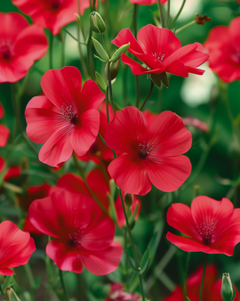 Sementes de Linho Escarlate Linum Grandiflorum Flor Anual