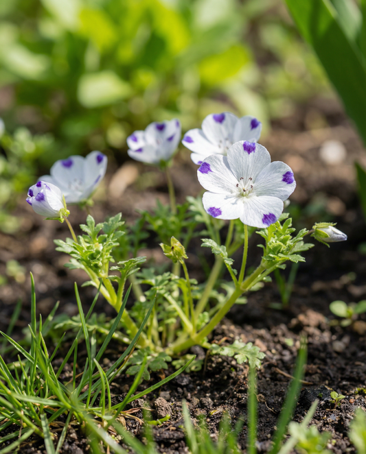 Baby Blue Eyes (Nemophila maculata) – sementes de flor anual da SeedsChoice