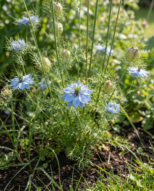 Love In The Mist Miss Jekyll Blue (Nigella damascena) – sementes de flor anual da SeedsChoice