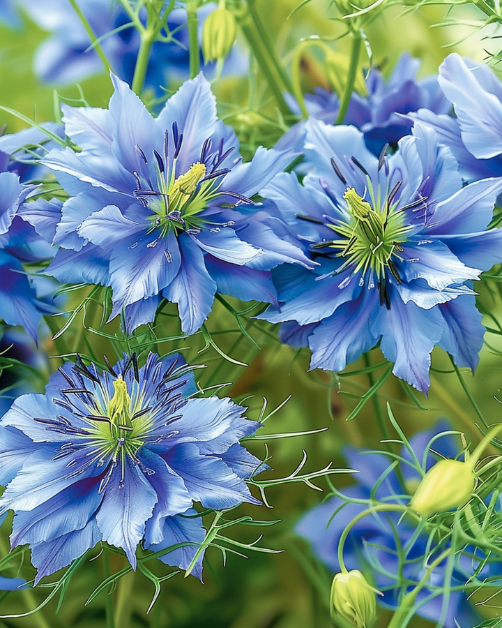 Sementes de Love In The Mist Miss Jekyll Blue (Nigella damascena) – flor anual