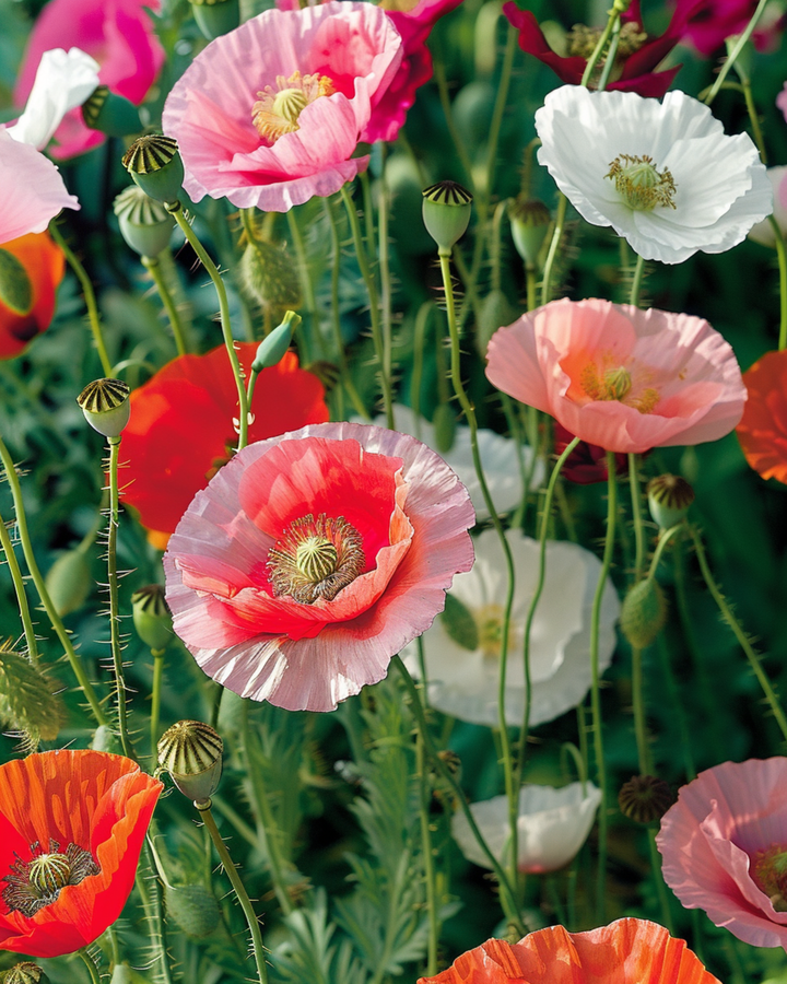 Semillas de amapola mezclada (Papaver rhoeas) – flor anual
