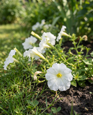 Petunia Pendente White Ramblin (Petunia hybrida) – sementes anuais da SeedsChoice