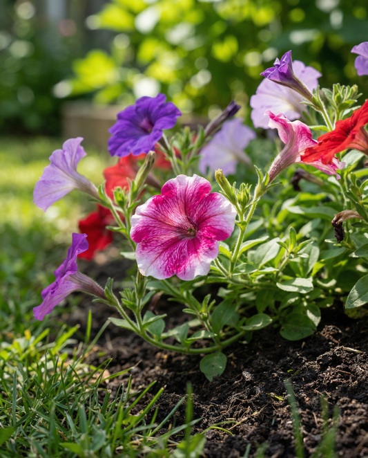 Cores mistas (Petunia pendula) – sementes de mistura anual da SeedsChoice