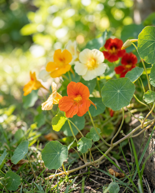 Nastúrcio de flor simples misto (Tropaeolum majus) – sementes de flor anual da SeedsChoice