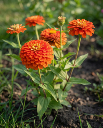 Scarlet Flame (Zinnia elegans) – sementes de flor anual da SeedsChoice