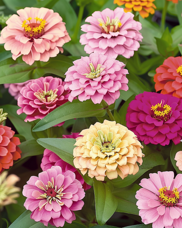 Sementes Thumbelina Dwarf Mixed (Zinnia elegans) – mistura anual
