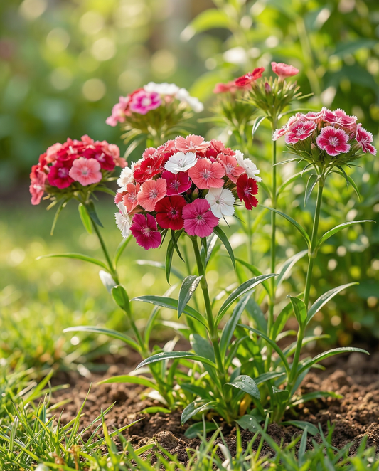 Sweet William Mixed Single Flowered (Dianthus barbatus) – sementes de flores bienais da SeedsChoice