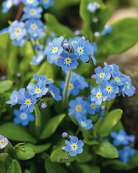 Sementes de Miosótis Myosotis alpestris Flores Azuis Bienais
