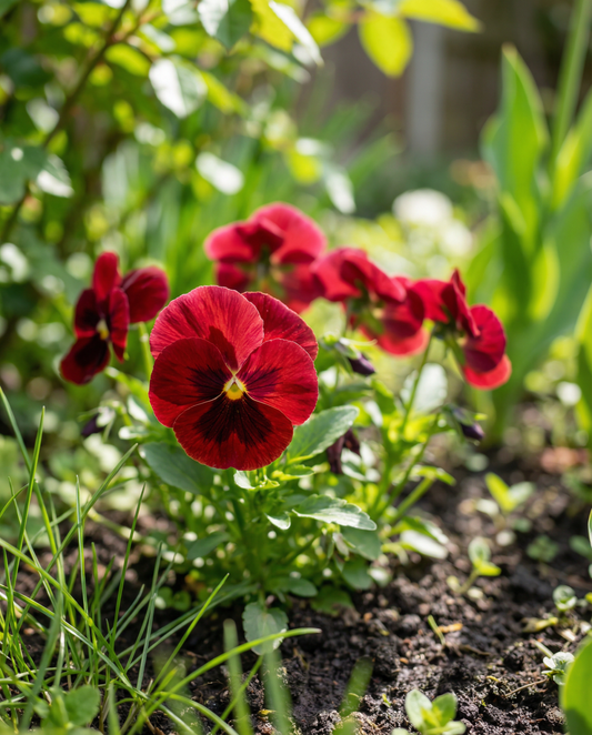 Pensamiento Red Wing (Viola wittrockiana) – semillas de flor bienal de SeedsChoice