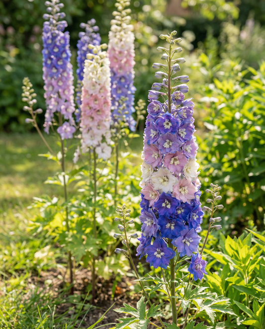 Espuela de caballero Giant Pacific Mixed (Delphinium cultorum) – semillas de mezcla perenne de SeedsChoice