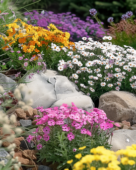 Semillas de flores perennes para jardín de rocalla, mezcla para pleno sol, 15-25 cm