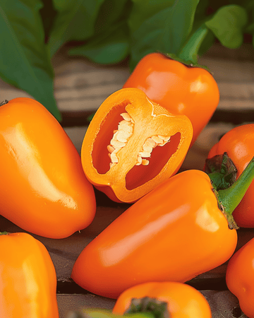 Sementes de pimento doce mini laranja Snacking Mini Orange (Capsicum annuum) – vegetal anual