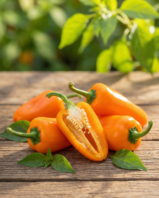 Pimento Doce Snacking Mini Orange (Capsicum annuum) – sementes de vegetal anual da SeedsChoice
