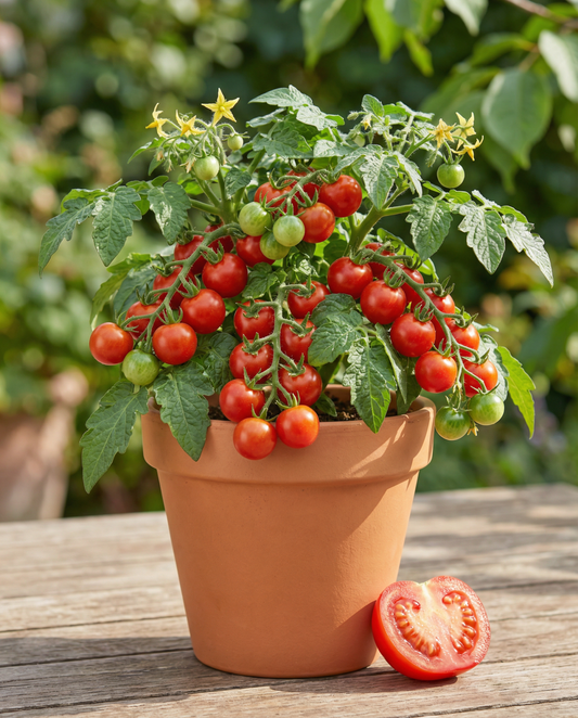Tomate-cereja Micro Pot (Solanum lycopersicum) – sementes de legume anual da SeedsChoice