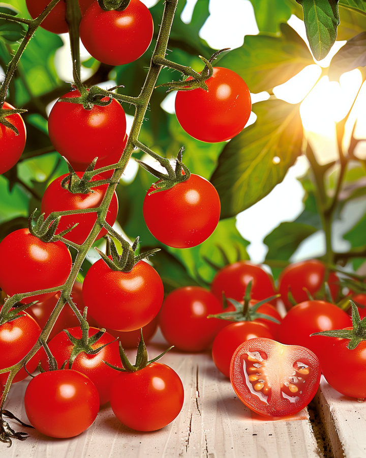 Sementes de Tomate-cereja Supersweet 100 F1 (Solanum lycopersicum) – hortícola anual