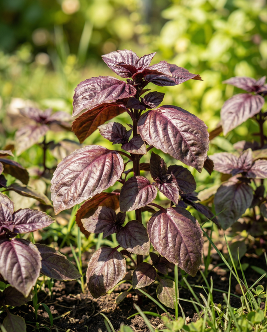 Manjericão Doce Red Lizzy (Ocimum basilicum) – sementes anuais da SeedsChoice