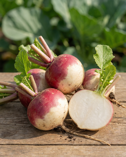 Nabo Ronde Witte Roodkop Nancy (Brassica rapa) – sementes de legume anual da SeedsChoice