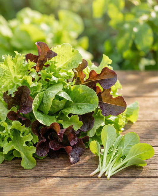 Mistura de Alface Baby (Lactuca sativa) – sementes de hortaliça anual da SeedsChoice