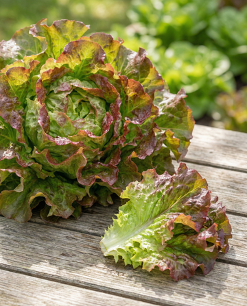 Alface de folha Amerikaanse Roodrand (Lactuca sativa) – sementes de hortaliça anual da SeedsChoice