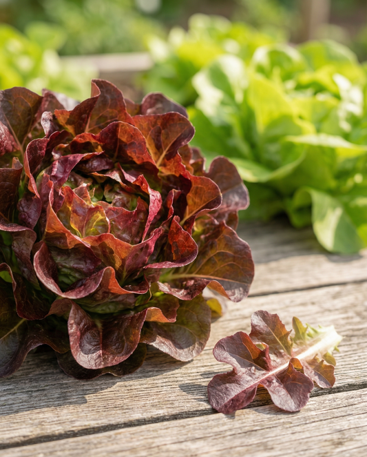 Alface de folha Red Salad Bowl (Lactuca sativa) – sementes de hortaliça anual da SeedsChoice
