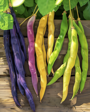 Sementes de feijão-trepadeiro Three Color Mix (Phaseolus vulgaris) – vegetal anual