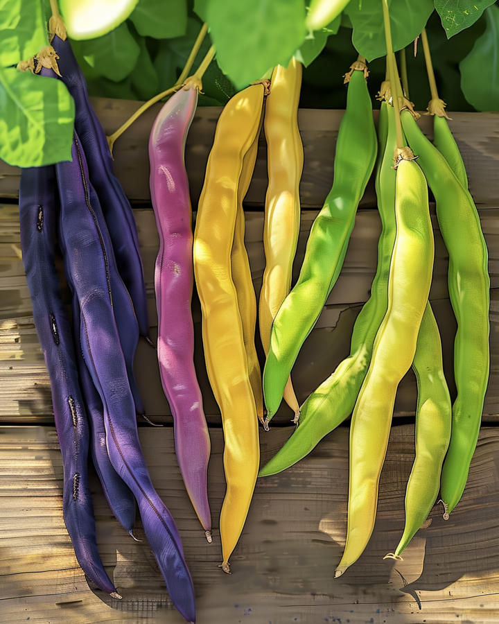 Sementes de feijão-trepadeiro Three Color Mix (Phaseolus vulgaris) – vegetal anual