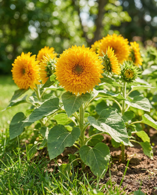 Girassol Sungold Double Dwarf (Helianthus annuus) – sementes de flor anual da SeedsChoice