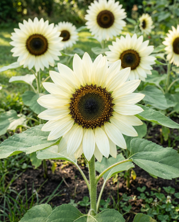 Girassol White Moon F1 (Helianthus annuus) – sementes de flor anual da SeedsChoice
