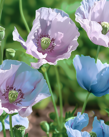 Sementes de papoila azul 90 cm de altura – flor anual