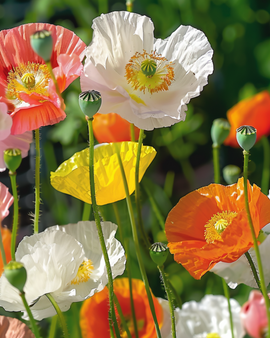 Sementes de papoila da Islândia Papaver Nudicaule mix bienal