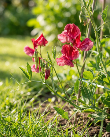 Guisante de olor Unwin's Striped Climber (Lathyrus odoratus) – semillas de trepadora anual de SeedsChoice