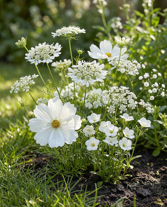 Sementes de flores de verão – mistura anual Sweet White de flores brancas da SeedsChoice