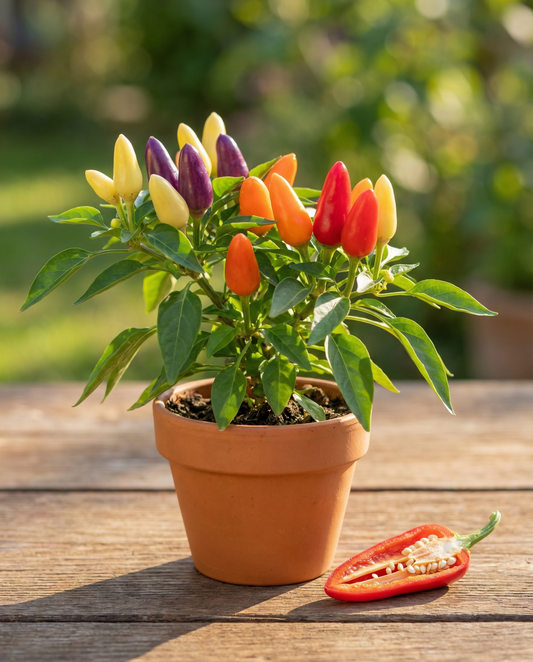 Pimento ornamental anão mistura (Capsicum annuum) – sementes de hortícolas da SeedsChoice