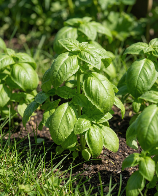 Napolitano Basil Lettuce Leaved (Ocimum basilicum) – sementes de erva aromática anual da SeedsChoice