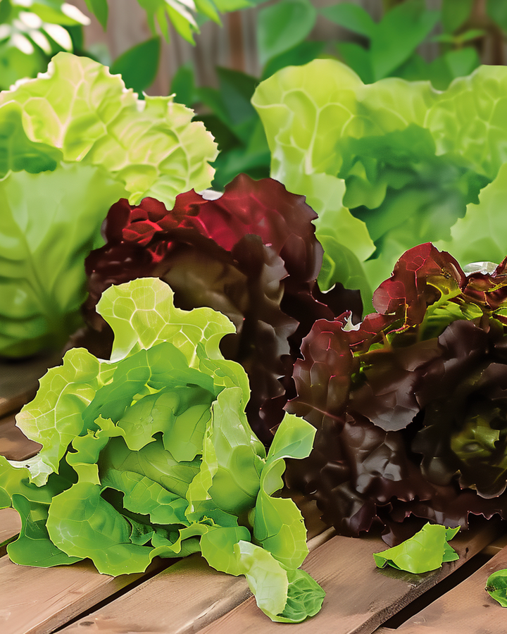 Sementes de alface romana Mix Red Green Mini Romaine (Lactuca sativa) – vegetal anual