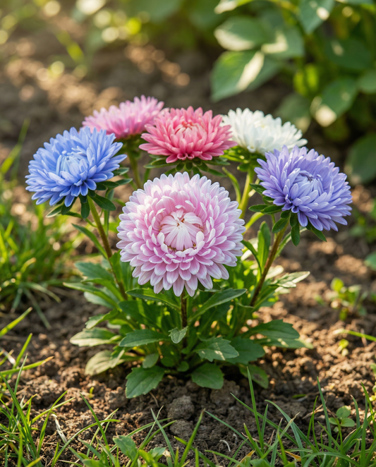 Aster Nano Merveille Multicolor (Callistephus chinensis) – sementes de mistura anual da SeedsChoice