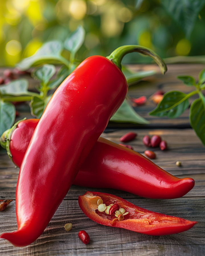 Sementes de pimento Corno Rosso (Capsicum annuum) – hortícola anual